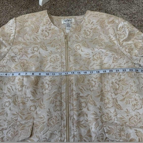 VTG 90s Bob Mackie Studio Gold Brocade Jacket sz 22W - Picture 9 of 9